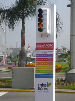 Solmaforo instalado en Parque Kenedy - Miraflores