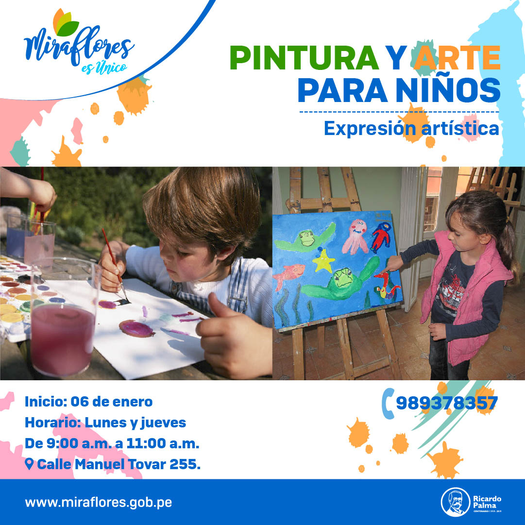 Taller de pintura y expresión artística para niños - Municipalidad  Distrital de MirafloresMunicipalidad Distrital de Miraflores