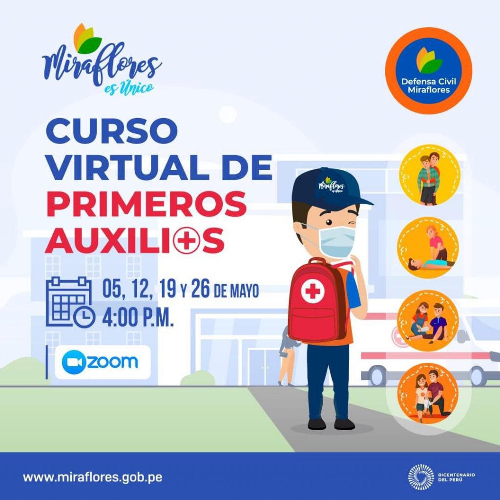 taller ligeramente Mojado Curso Virtual “Primeros Auxilios Básicos” - Municipalidad Distrital de  MirafloresMunicipalidad Distrital de Miraflores