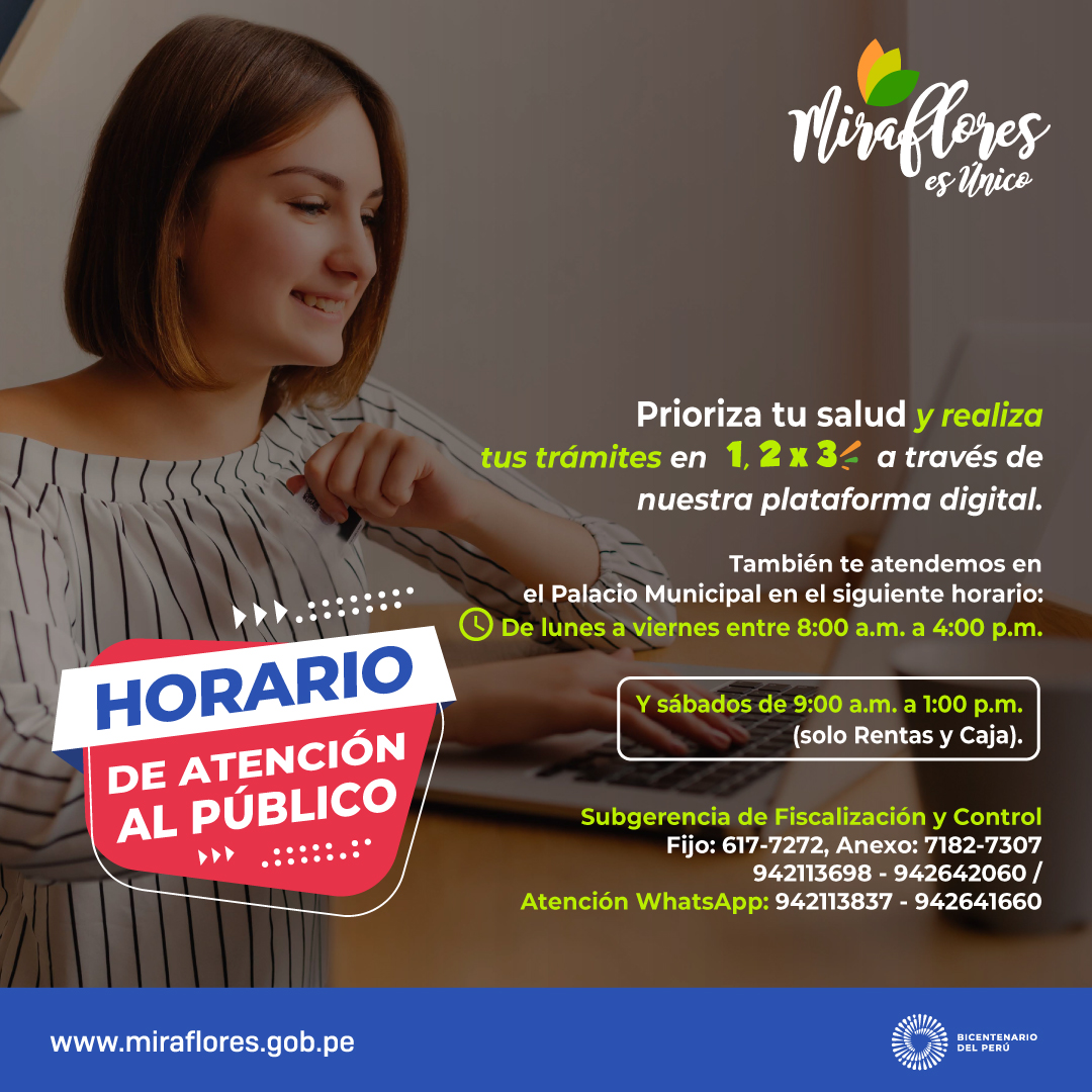 Horario de Atención al Público Municipalidad Distrital de